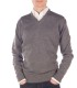 SUETER CUELLO PICO MEZCLA LANA MERINO GRIS MEDIO