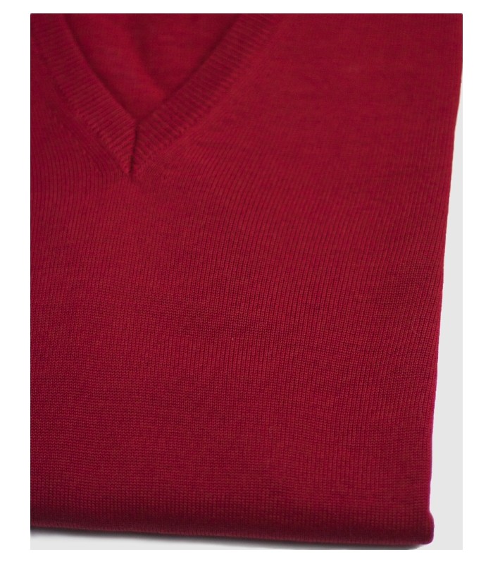SUETER CUELLO PICO MEZCLA LANA MERINO ROJO OSCURO