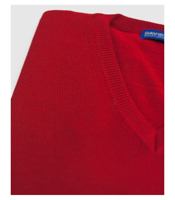 SUETER CUELLO PICO MEZCLA LANA MERINO ROJO