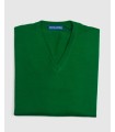 SUETER CUELLO PICO MEZCLA LANA MERINO VERDE