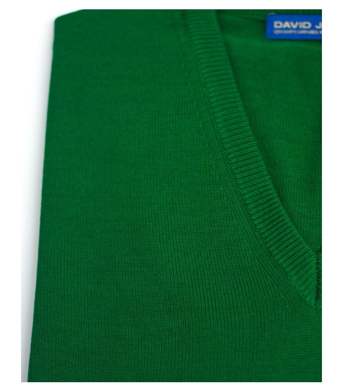 SUETER CUELLO PICO MEZCLA LANA MERINO VERDE