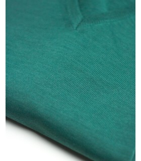 SUETER CUELLO PICO MEZCLA LANA MERINO TURQUESA