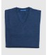 SUETER CUELLO PICO MEZCLA LANA MERINO AZUL INDIGO
