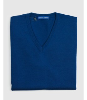 Compra marca SUETER CUELLO PICO MEZCLA LANA MERINO AZULON en Knitewearstor - Textiles Campillo