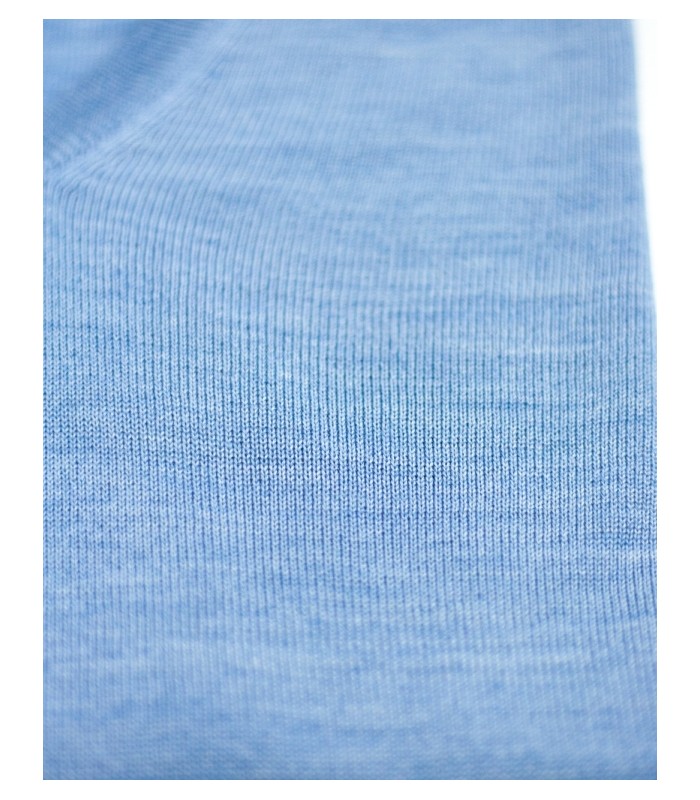 SUETER CUELLO PICO MEZCLA LANA MERINO CELESTE