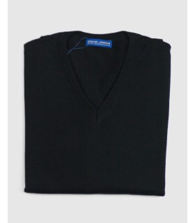 Compra marca SUETER CUELLO PICO MEZCLA LANA MERINO NEGRO en Knitewearstor - Textiles Campillo