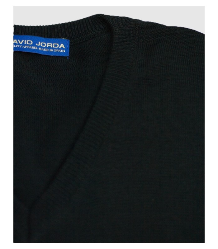 SUETER CUELLO PICO MEZCLA LANA MERINO NEGRO