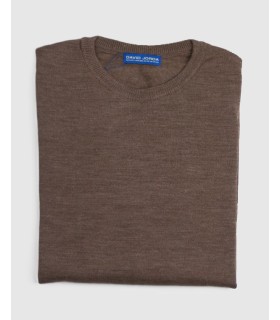 Compra marca SUETER CUELLO REDONDO MEZCLA LANA MERINO MARRON CLARO en Knitewearstor - Textiles Campillo