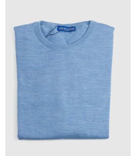 Compra marca SUETER CUELLO REDONDO MEZCLA LANA MERINO CELESTE en Knitewearstor - Textiles Campillo