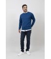 SUETER CUELLO REDONDO MEZCLA LANA MERINO AZULON