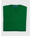 ROUND NECK SWEATER MERINO WOOL BLEND GREEN