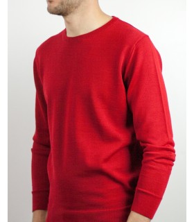 SUETER CUELLO REDONDO MEZCLA LANA MERINO ROJO