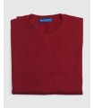 ROUND NECK SWEATER MERINO WOOL BLEND DARK RED