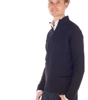 Compra marca SUETER CREMALLERA MEZCLA LANA MERINO NEGRO en Knitewearstor - Textiles Campillo