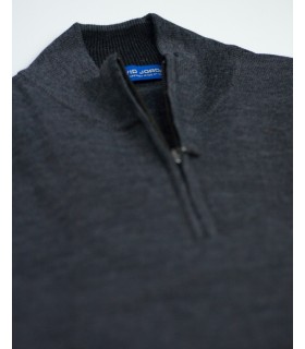 Compra marca SUETER CREMALLERA MEZCLA LANA MERINO GRIS MEDIO en Knitewearstor - Textiles Campillo