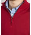 SUETER CREMALLERA MEZCLA LANA MERINO ROJO OSCURO