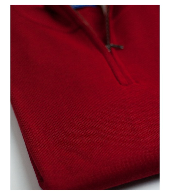 SUETER CREMALLERA MEZCLA LANA MERINO ROJO