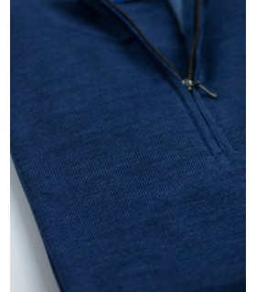 SUETER CREMALLERA MEZCLA LANA MERINO AZUL INDIGO