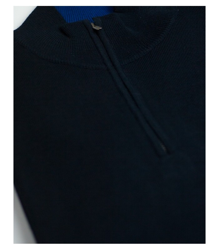 SUETER CREMALLERA MEZCLA LANA MERINO AZUL MARINO