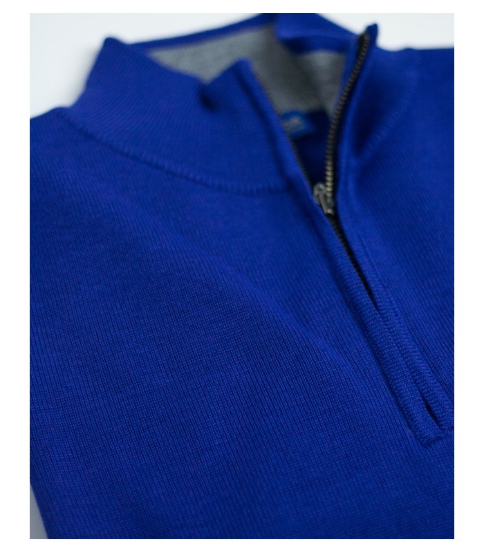 SUETER CREMALLERA MEZCLA LANA MERINO AZUL TINTA