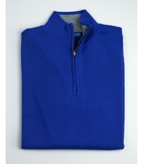 Compra marca SUETER CREMALLERA MEZCLA LANA MERINO AZUL TINTA en Knitewearstor - Textiles Campillo