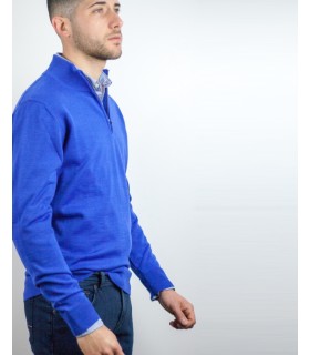 SUETER CREMALLERA MEZCLA LANA MERINO AZUL