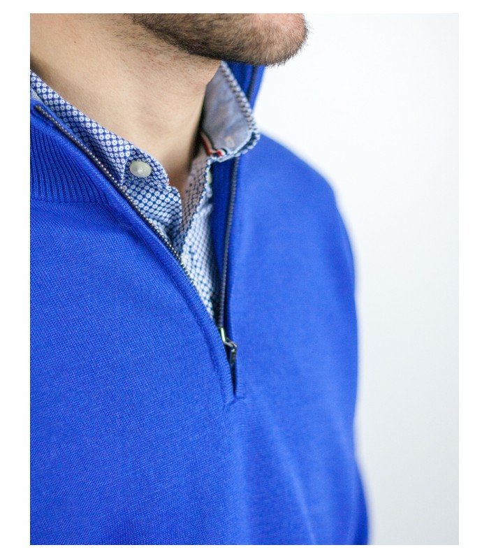 SUETER CREMALLERA MEZCLA LANA MERINO AZUL