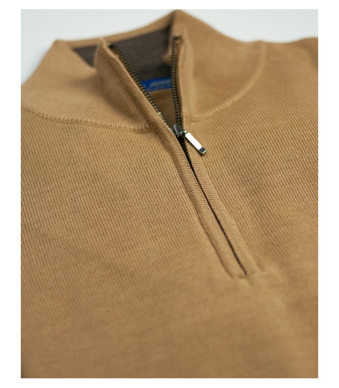 SUETER CREMALLERA MEZCLA LANA MERINO BEIGE