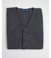 CHALECO BOTONES MEZCLA LANA MERINO GRIS MEDIO