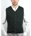 CHALECO BOTONES MEZCLA LANA MERINO GRIS OSCURO