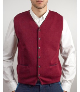 Compra marca CHALECO BOTONES MEZCLA LANA MERINO GRANATE en Knitewearstor - Textiles Campillo