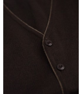 Compra marca CHALECO BOTONES MEZCLA LANA MERINO MARRON CHOCOLATE en Knitewearstor - Textiles Campillo