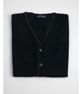 Compra marca CHALECO BOTONES MEZCLA LANA MERINO NEGRO en Knitewearstor - Textiles Campillo