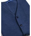 CHALECO BOTONES MEZCLA LANA MERINO AZUL INDIGO