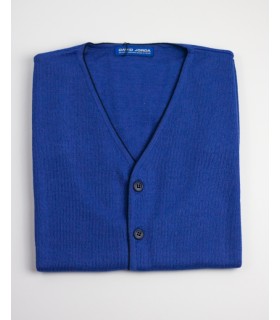 Compra marca CHALECO BOTONES MEZCLA LANA MERINO AZUL TINTA en Knitewearstor - Textiles Campillo