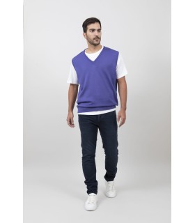 Compra marca CHALECO CUELLO PICO MEZCLA LANA MERINO LAVANDA en Knitewearstor - Textiles Campillo
