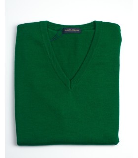 Compra marca CHALECO CUELLO PICO MEZCLA LANA MERINO VERDE en Knitewearstor - Textiles Campillo