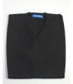 CHALECO CUELLO PICO MEZCLA LANA MERINO NEGRO