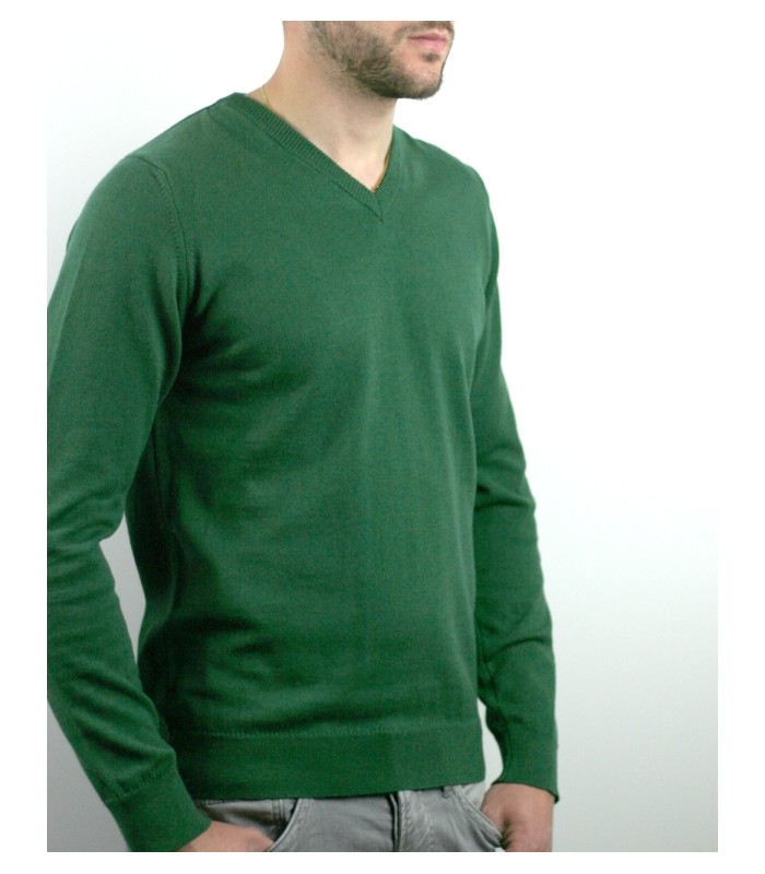 SUETER PICO ALGODÓN  VERDE OSCURO