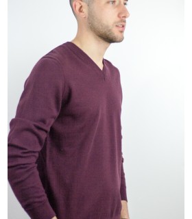 SUETER PICO ALGODÓN ORGÁNICO GRANATE