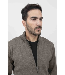 Compra marca CHAQUETA MEZCLA LANA MERINO MARRÓN CLARO en Knitewearstor - Textiles Campillo