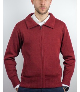 Compra marca CHAQUETA MEZCLA LANA MERINO GRANATE en Knitewearstor - Textiles Campillo