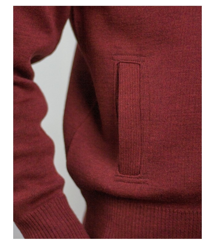 CHAQUETA MEZCLA LANA MERINO GRANATE