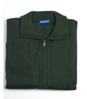 Compra marca CHAQUETA MEZCLA LANA MERINO VERDE OSCURO en Knitewearstor - Textiles Campillo