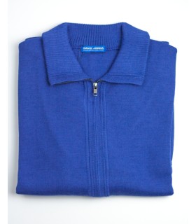 Compra marca CHAQUETA MEZCLA LANA MERINO AZUL en Knitewearstor - Textiles Campillo