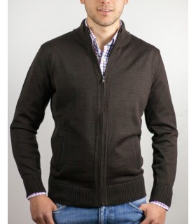 Compra marca CHAQUETA MEZCLA LANA MERINO MARRON CHOCOLATE en Knitewearstor - Textiles Campillo