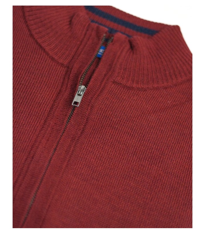 CHAQUETA MEZCLA LANA MERINO  ROJO OSCURO