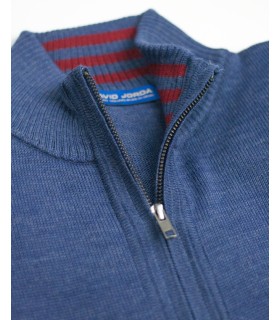 Compra marca CHAQUETA MEZCLA LANA MERINO AZUL INDIGO en Knitewearstor - Textiles Campillo