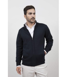 CHAQUETA MEZCLA LANA MERINO AZUL MARINO