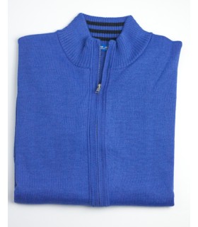 Compra marca CHAQUETA MEZCLA LANA MERINO  AZUL en Knitewearstor - Textiles Campillo